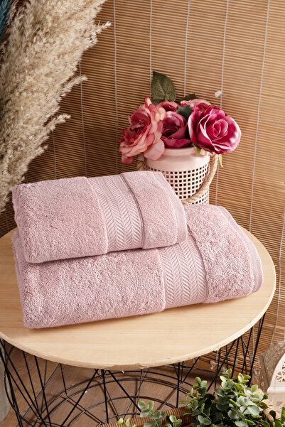 Nuşa طقم مناشف TUANA قطن 70x140 و50x90 مجعد مكون من قطعتين