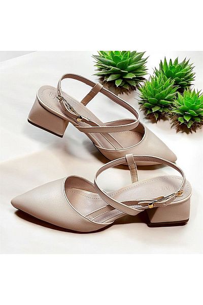 KAFKASLAR AYAKKABI Pointed Toe Short Heel Daily Evening Dress Shoes