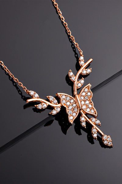 Miavi Silver Işıklı Kutuda 925 Ayar Gümüş Daldaki Kelebek Kolye
