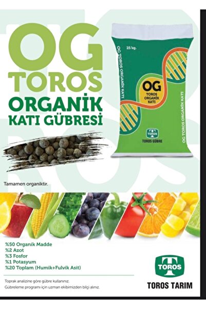 TOROS GÜBRE Toros Organik Katı Granüllü Gübre 25 Kg Torba