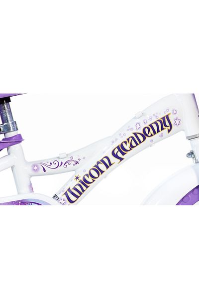 OEM Bicicleta copii 3-5 Ani, Roti Ajutatoare Dino Bikes 12' Unicorn Academy, Alb Violet