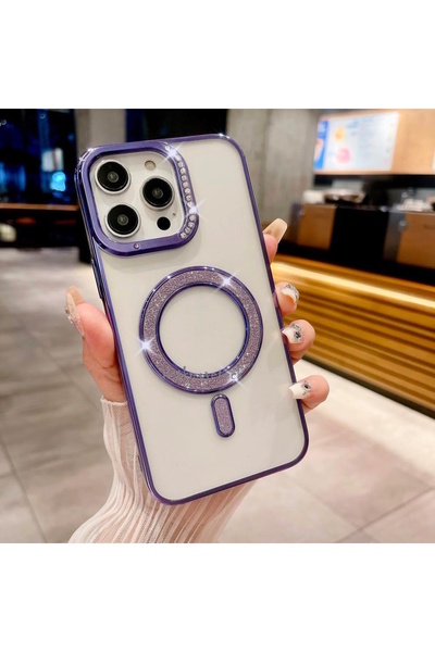 m.tk moveteck İphone 14 Pro Max Kılıf Kamera Çıkıntılı Parlak Şeffaf Magsafe ...