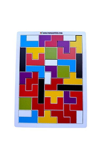 kayasan kids KAYASAN KİDS Ahşap Tetris Blok Puzzle Zeka Oyuncağı Montessori Beceri Gelişimi El Beceri Oyuncağı