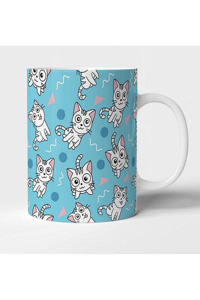 rk tasarım Cute and Funny Cat Themed Mug - Cat Mug