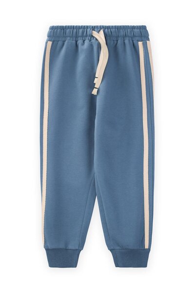 Cigit Indigo Blue Tracksuit 2-10 Years - Stripe Detailed