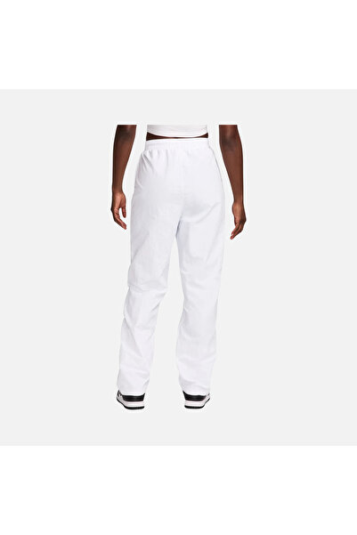 Nike UV High-Waisted Open-Hem Zip Yüksek Belli Fermuarlı paça Kadın beyaz Eşofman Altı