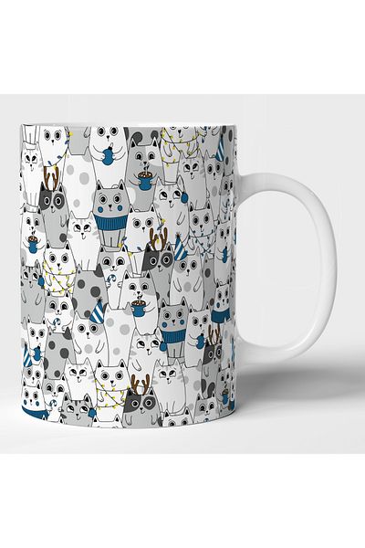 rk tasarım Cute and Funny Cat Themed Mug - Cat Mug
