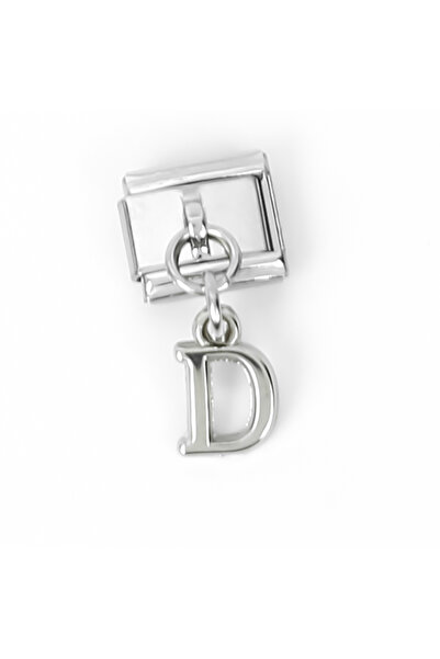 yfhobi Çelik İtalyan Bileklik Charmı, 1 Adet Paslanmaz Çelik Kulplu Harf Char...