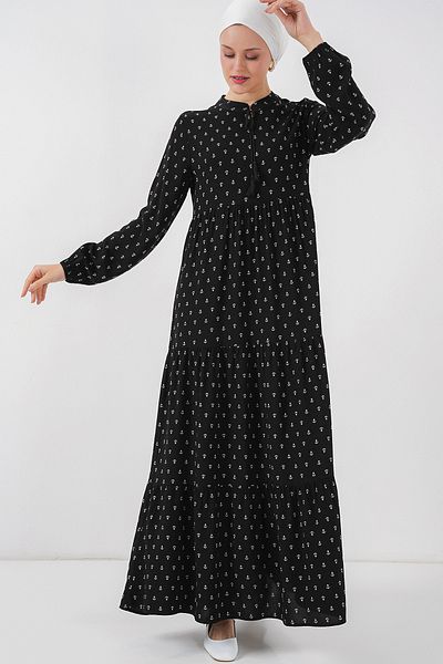 Bigdart Φόρεμα Hijab με κορδόνια 1627 - Μαύρο