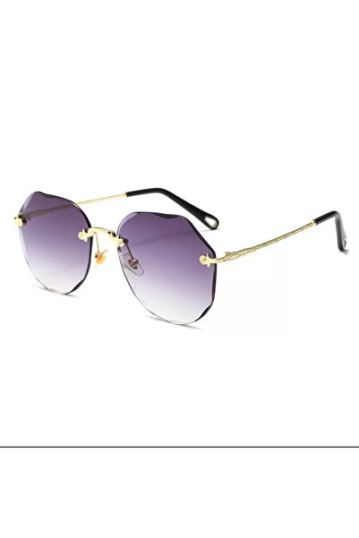 gulflower nude Women Crystal Cut Coffee Sunglasses