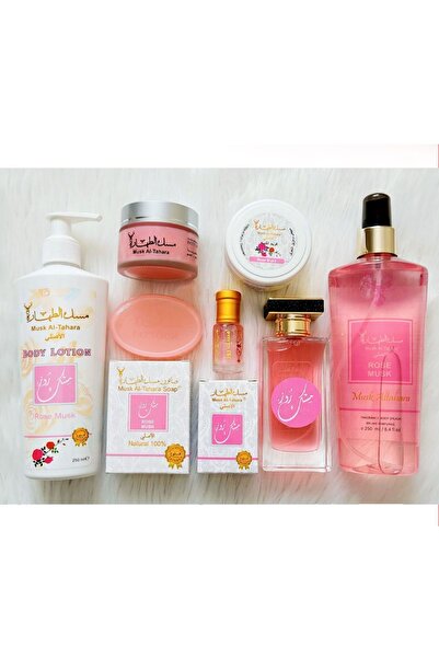 MUSK AL TAHARA Rose Misk seti Sabun + misk+ parfüm + vücut spreyi + Deodorant...