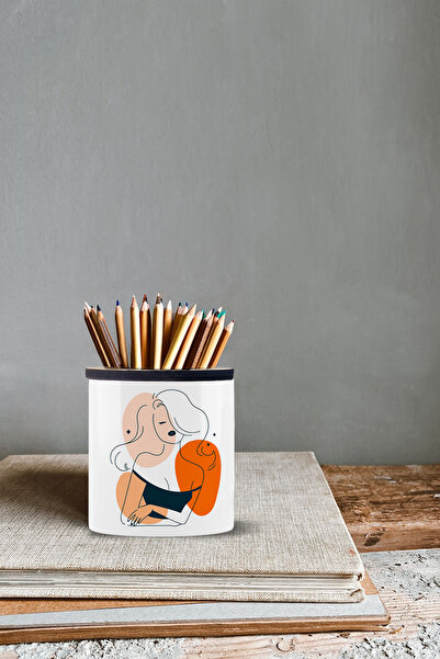 yhfoto Дамски дизайнерски калъф за моливи - височина 9 см - двустранен печат