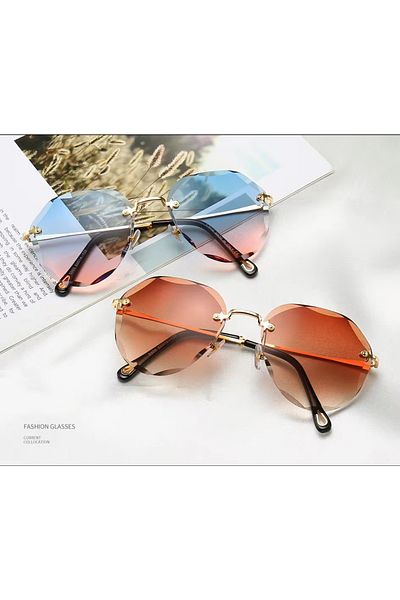 gulflower nude Crystal Cut Summer Model Sunglasses