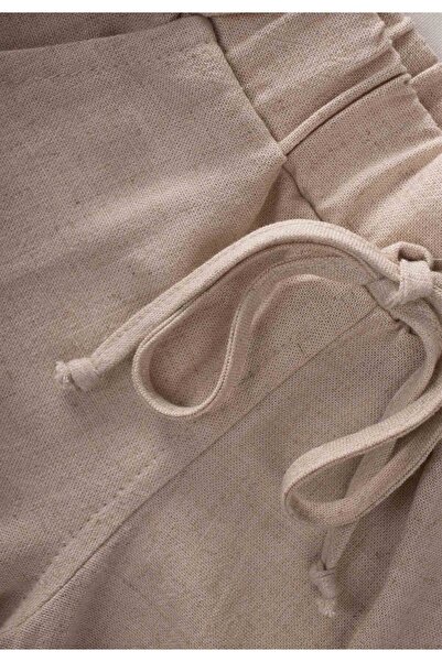 Cigit Sarh Keten Şort 2-9 Yaş Naturel