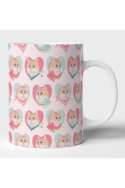 rk tasarım Cute and Funny Cat Themed Mug - Cat Mug