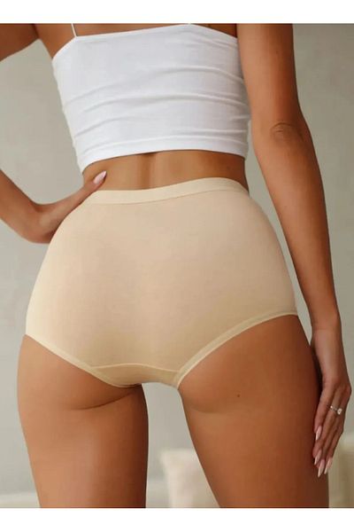 AV ANZAV 1574 Women's 3-Piece Gathering High Waist Skin Color Panties 11656