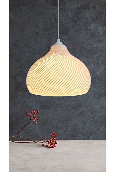 decory Elisa Beyaz Avize Yatak Odası, Mutfak, Oturma Odası Tasarım Tekli Sarkıt Avize (PLASTİK) E27