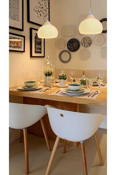 decory Elisa Beyaz Avize Yatak Odası, Mutfak, Oturma Odası Tasarım Tekli Sarkıt Avize (PLASTİK) E27