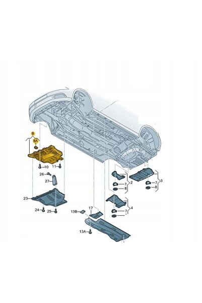 Genel Markalar Golf 7 Passat B7 A3 Leon Motor Alt Muhafazası 2013-5q0825236q