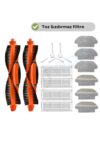 robotyedek White Xiaomi Mop Pro Styj02ym - Set de 14 piese compatibile de perii de schimb și filtru Hepa