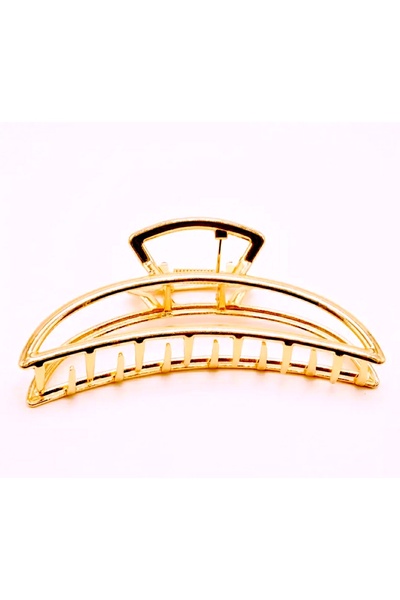 TREND Large Size Gold Metal Crescent Shaped Latch Buckle Modern Design Hair Accessory