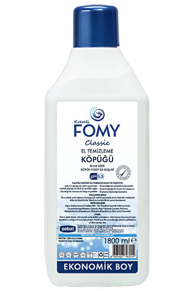 Fomy Classic Köpük Sabun - Klasik Kremli El Temizleme Köpüğü / 1800 ml