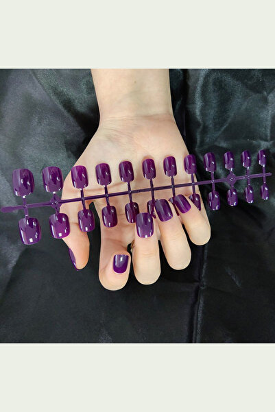 Easy Beauty 24 Adet Renkli Kısa Takma Tırnak Oval-kare 3 Alana Yapıştırıcı 6 ...