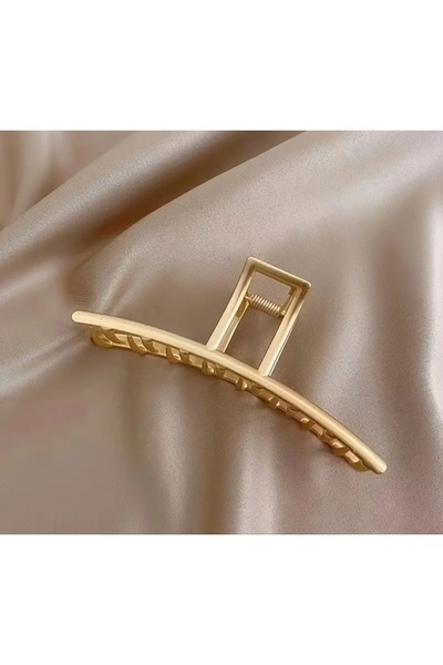 TREND Large Size Gold Metal Long Stick-Shaped Latch Buckle Modern Design Hair Accessory