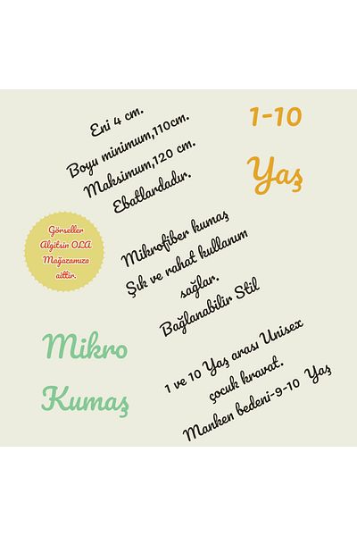 Özyıldırım Çarşı Pazar Children's Tie 1-10 Years