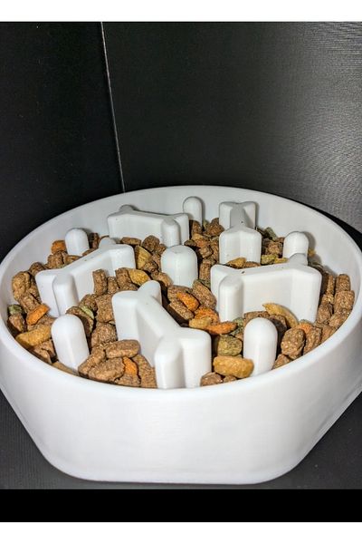 3D DESİNG MARKET Cat Dog Food Bowl - Slow Feeder, Food Trainer and Anti-Choking