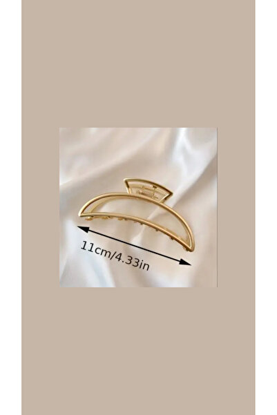 TREND Large Size Gold Metal Crescent Shaped Latch Buckle Modern Design Hair Accessory