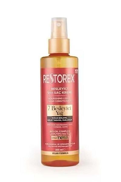Restorex Vyživující kondicionér pro péči o vlasy 200 ml - 7 vyživujících olejů Poutavý lesk Hedvábně jemná
