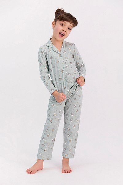 ROLY POLY Green Melange Girl's Home Pajamas Rk2579