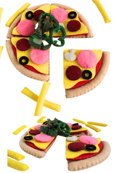 HULİPARTY TOYS Felt Toy - PIZZA Play Set - Felt Toys - 100% Handmade