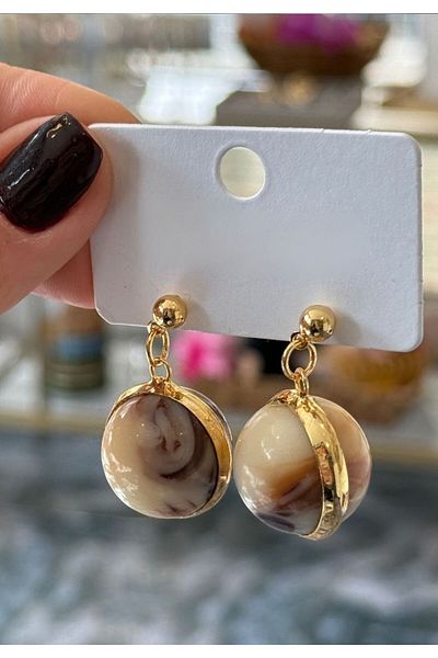 MioArt Acrylic Ball Round Stylish Dangle Women's Earrings