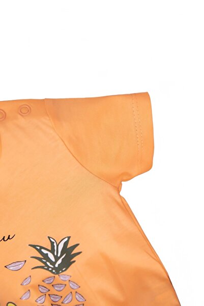 voyyo kids baby Baby Girl Pineapple Printed Summer 6-9-12-18-24 Months Baby Set with Shorts