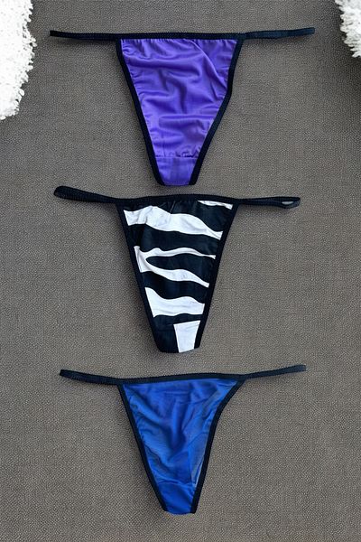BLİSS WEAR FASHION Women's 3-Piece String Thong Panties