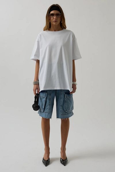 vuvutasarım Tricou oversize pentru femei cu imprimeu cu tivul cu decolteu rotund de sezon nou 52217054