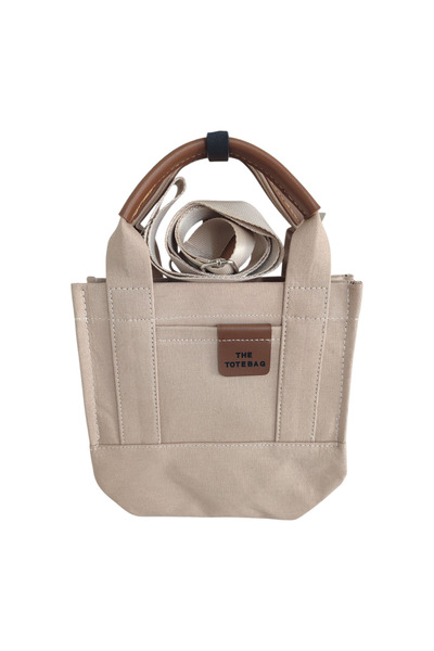 Bay Emir Tote Bag - Small Size Canvas Knitwear Fabric Women's Hand and Should...