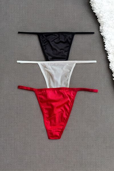 BLİSS WEAR FASHION Women's 3-Piece String Thong Panties