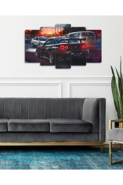 EVLOYA Nissan Skyline GT-R R34 - 5 Parçalı Araba Tablo