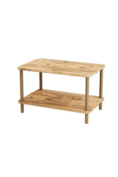 interGO Center Table Rectangular Wooden Legs - Atlantic Pine Pattern