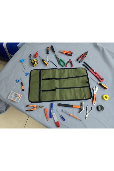siyah pearl Rollable Tool Bag - Durable Fabric Multifunctional Portable Work Bag for Electricians