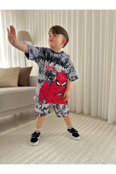 JELİBOOM Gray Children's Shorts Set 100% Organic Cotton