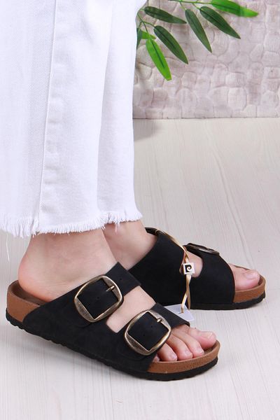 Pierre Cardin 7551 Anatomical Comfortable Original Product Double Buckle Women's Slippers