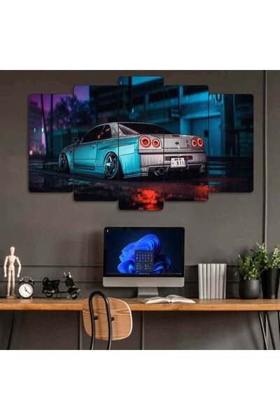 EVLOYA Nissan Skyline GT-R R34 - 5 Parçalı Araba Tablo