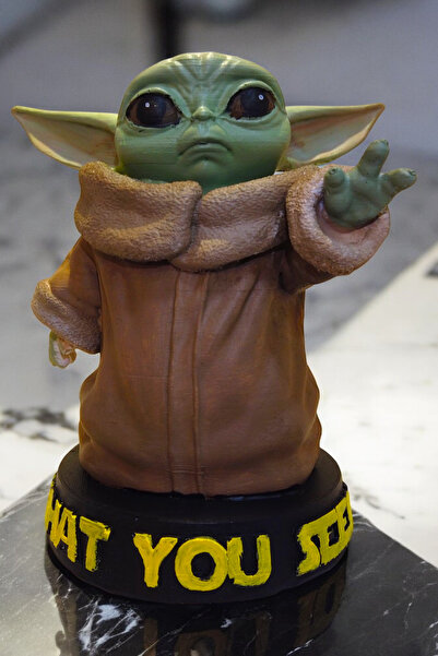 zelişinelişi Polyester Büyük Baby Yoda Bebek Yoda Figür Biblo Büst Heykel Star Wars