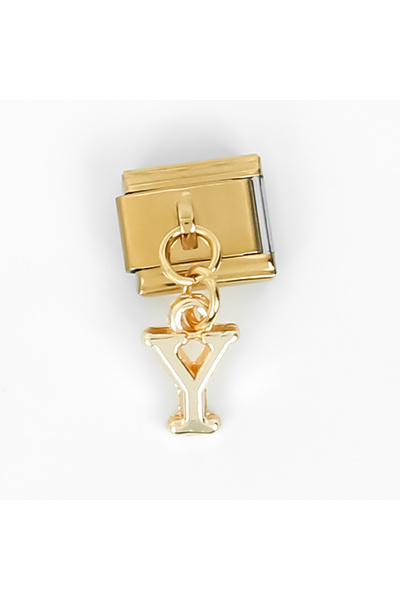 yfhobi Çelik İtalyan Bileklik Charmı, 1 Adet Paslanmaz Çelik Kulplu Harf Char...