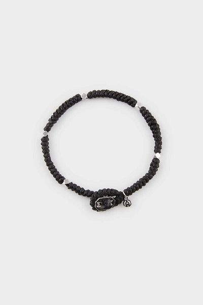 DeFacto Silberschwarzes Schlangenarmband mit Stahl- und Seilteilen – Atolyewolf E6123axns