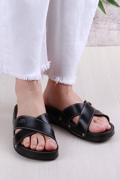 fort Elis 1005 Comfortable Cross Banded Orthopedic Women's Slippers